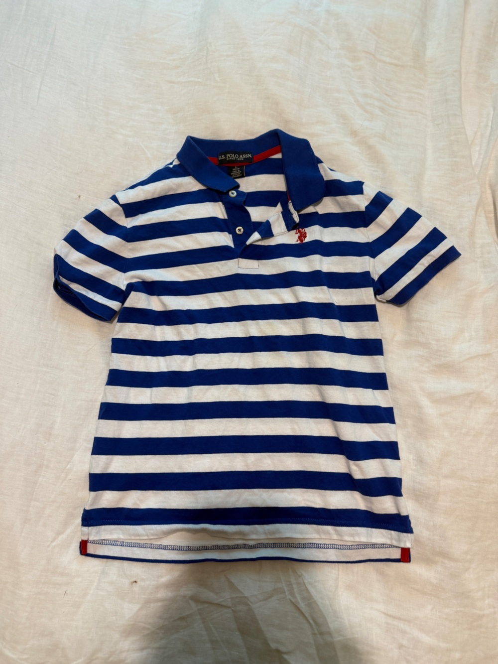 U.S. Polo Assn. Blue and White Striped Polo Shirt